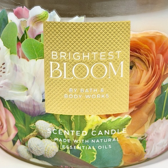 Bath & Body Works Brightest Bloom 3 Wick Scented Candle Floral 14.5 oz NEW - Picture 3 of 10